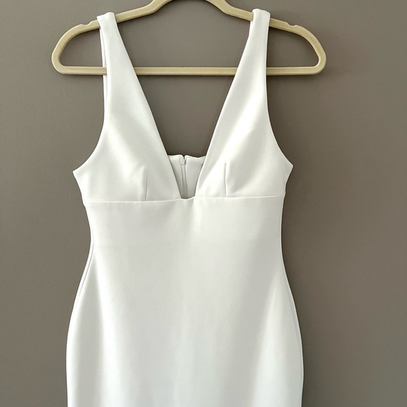 BEC & BRIDGE Ivory Iris V-Neck Stretchy Midi Dress Size 8 - Picture 4 of 15